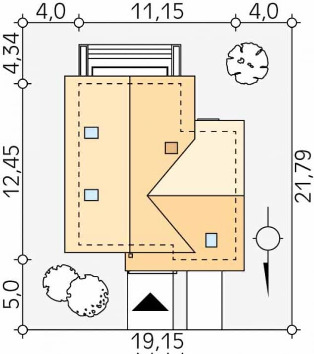 Rzut projektu Piryt 3 (CE) - Usytuowanie na działce