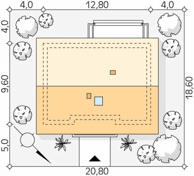 Rzut projektu Awokado 5 (CE) - Usytuowanie na działce