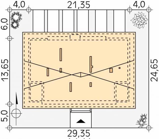 Rzut projektu Lazur 2 (CE) - Usytuowanie na działce