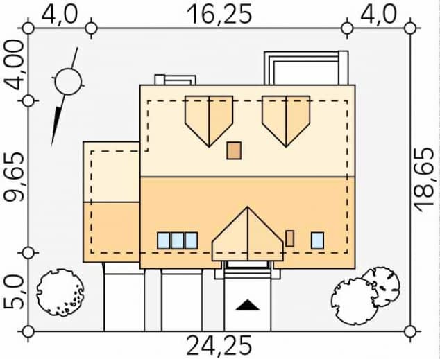 Rzut projektu Carmen 2 (CE) - Usytuowanie na działce