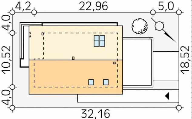 Rzut projektu Onyks 3 (DR-S) - Usytuowanie na działce