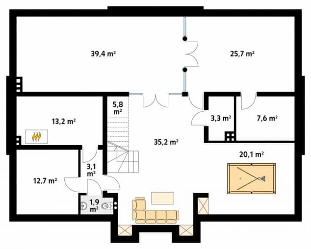 Rzut projektu Amadeusz (CE) - piwnica