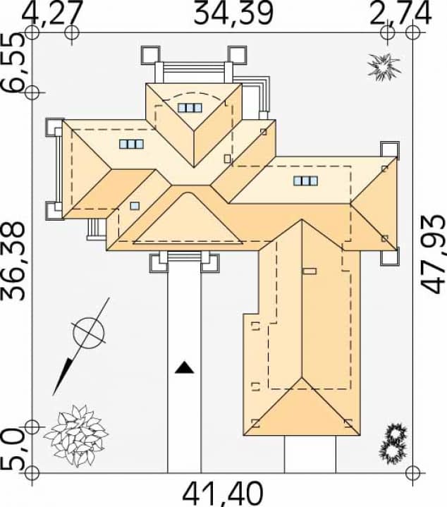 Rzut projektu Astron 2 (CE) - Usytuowanie na działce