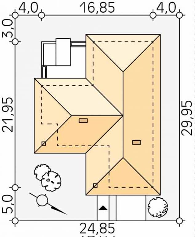 Rzut projektu Ambrozja 3 (CE) - Usytuowanie na działce