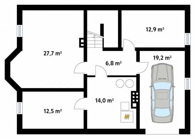 Rzut projektu Goździk 2 (CE) - piwnica