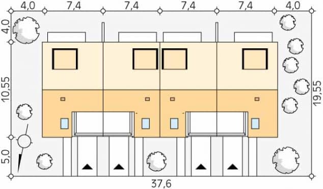 Rzut projektu Fidżi (CE) - Usytuowanie na działce