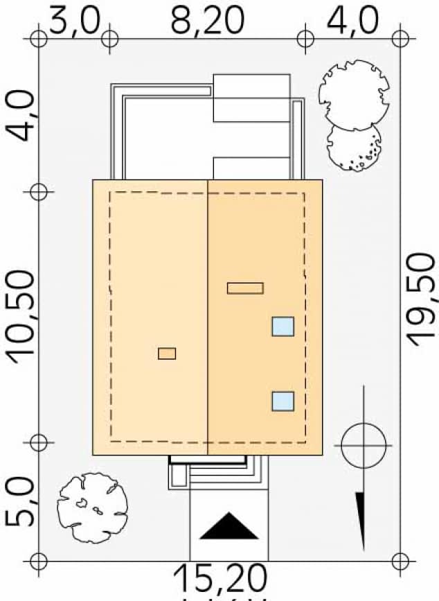 Rzut projektu Lilia (CE) - Usytuowanie na działce