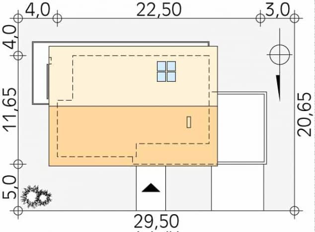 Rzut projektu Onyks (CE) - Usytuowanie na działce