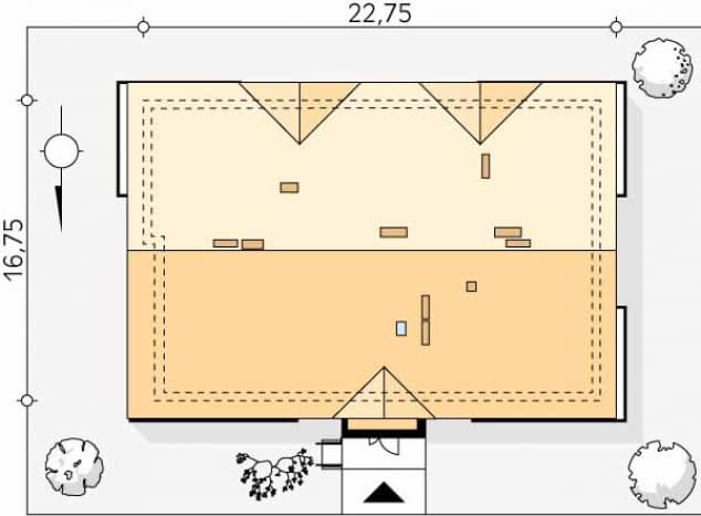 Rzut projektu Akant 4 (CE) - Usytuowanie na działce