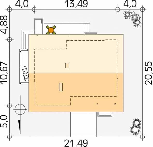 Rzut projektu Atut (CE) - Usytuowanie na działce