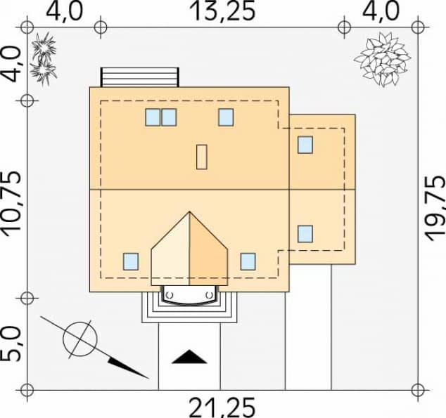Rzut projektu Pik (CE) - Usytuowanie na działce