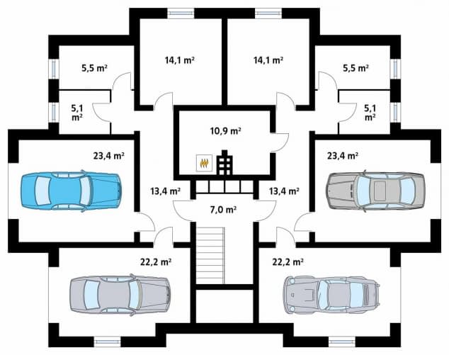 Rzut projektu Lazur (CE) - piwnica