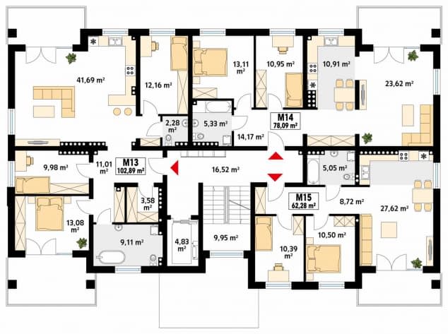 Rzut projektu Akant 3 (CE) - pietro3