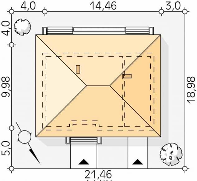 Rzut projektu Fistaszek 3 (KO) - Usytuowanie na działce