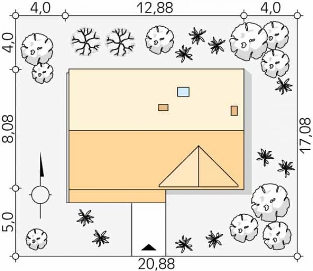 Rzut projektu Alikante 2 (Y) - Usytuowanie na działce