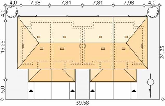 Rzut projektu Limba (CE) - Usytuowanie na działce