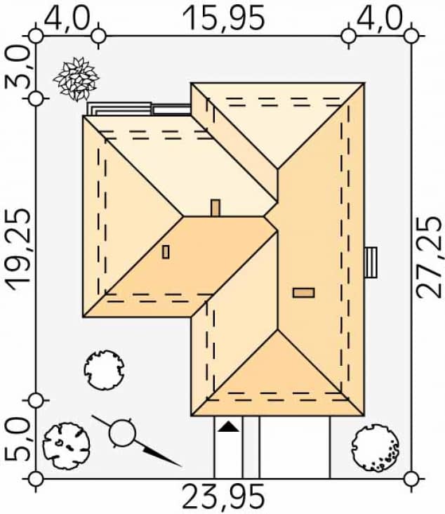 Rzut projektu Ambrozja 8 (CE) - Usytuowanie na działce