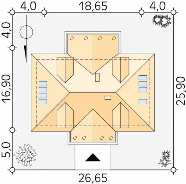Rzut projektu Tercja 5 (PH) - Usytuowanie na działce