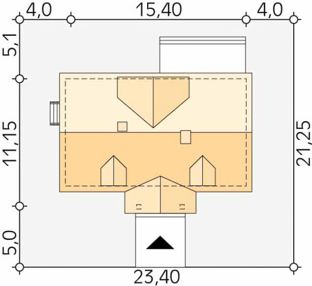 Rzut projektu Świt (CE) - Usytuowanie na działce