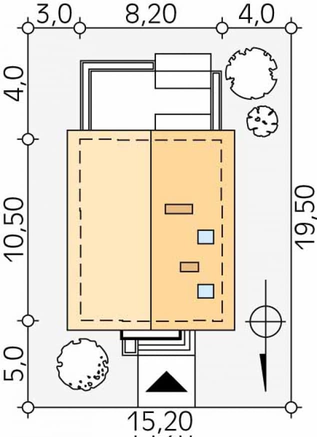Rzut projektu Lilia 3 (CE) - Usytuowanie na działce