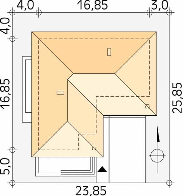 Rzut projektu Neptun 7 (CE) - Usytuowanie na działce