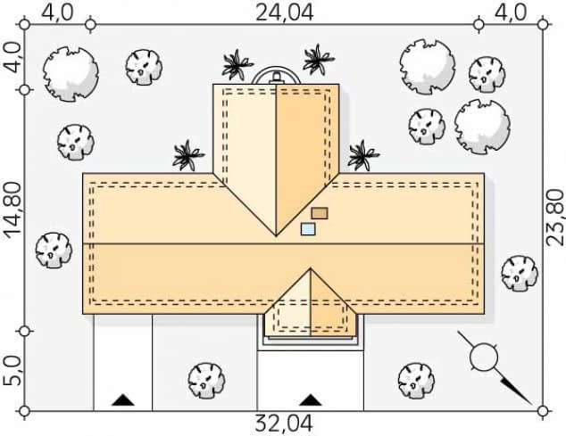 Rzut projektu Rozłogi 2 (KO) - Usytuowanie na działce