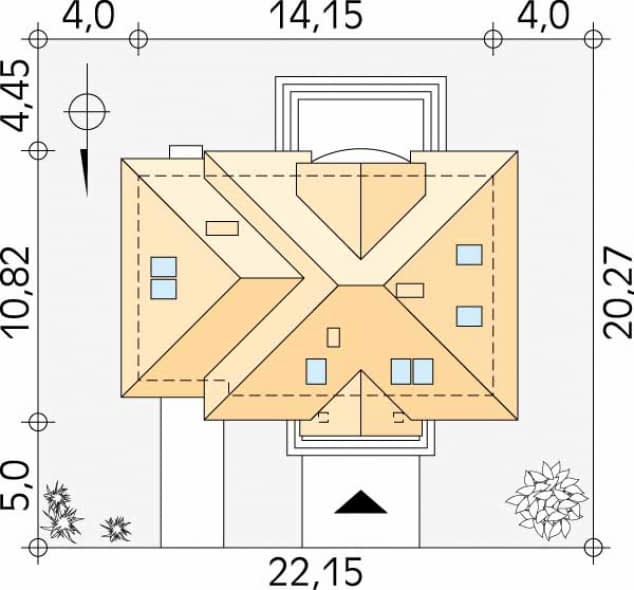 Rzut projektu Szafran (CE) - Usytuowanie na działce