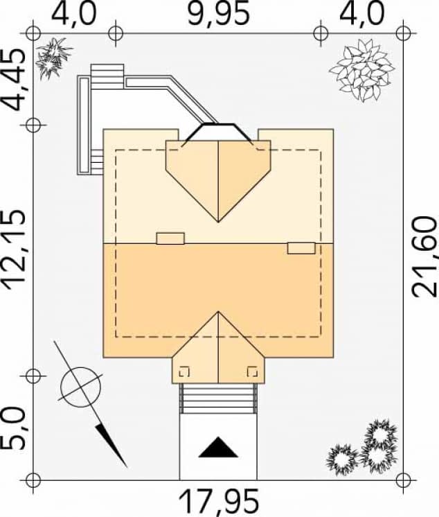 Rzut projektu Pliszka 4 (CE) - Usytuowanie na działce