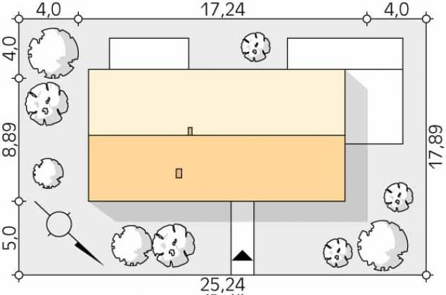 Rzut projektu Paproć 3 (CE) - Usytuowanie na działce