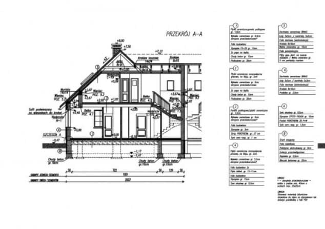 Rzut projektu SPARTA - BLIŹNIAK (jeden segment) - Przekrój A-A