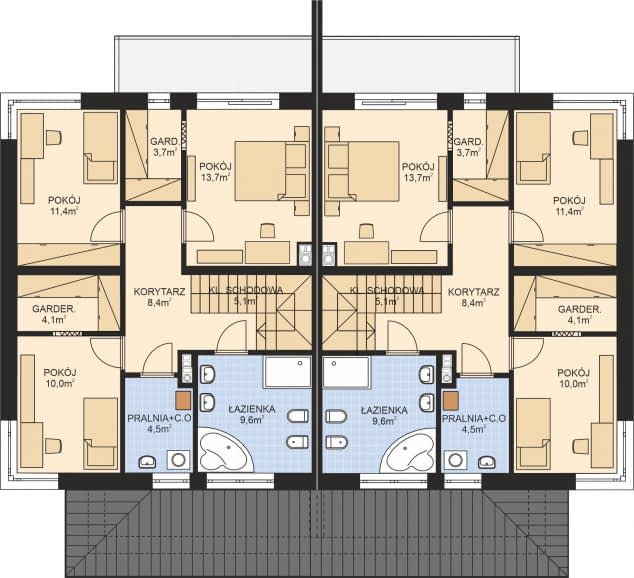 Rzut projektu APS 307 wariant 2 - Piętro