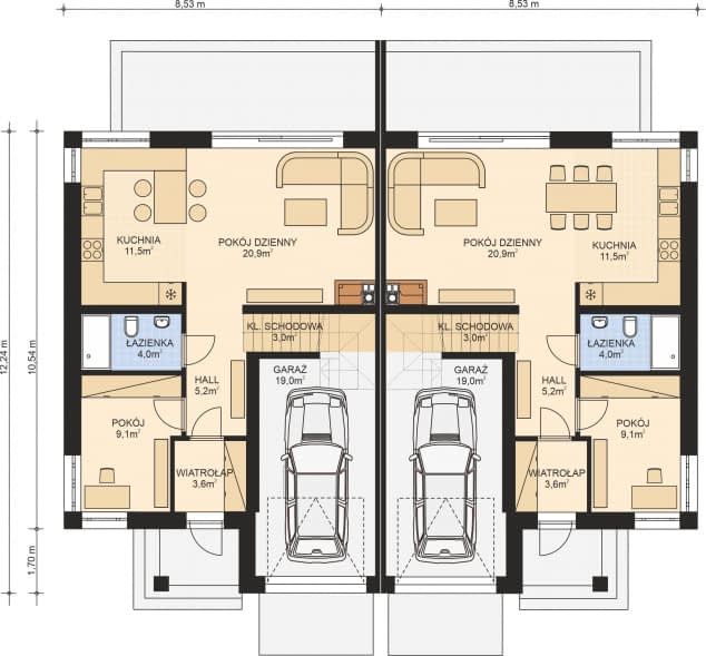 Rzut projektu APS 307 - Parter