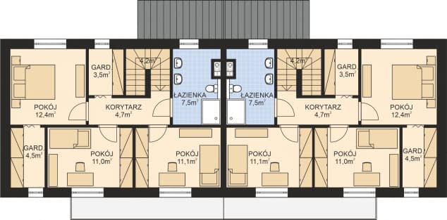 Rzut projektu APS 327 DWULOKALOWY - Poddasze