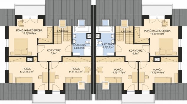 Rzut projektu APS 254 wariant 2 - Poddasze