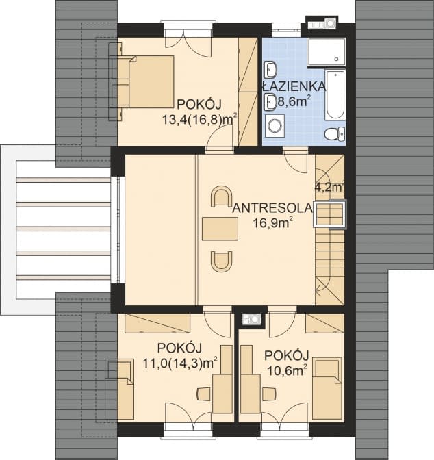 Rzut projektu APS 318 - Poddasze