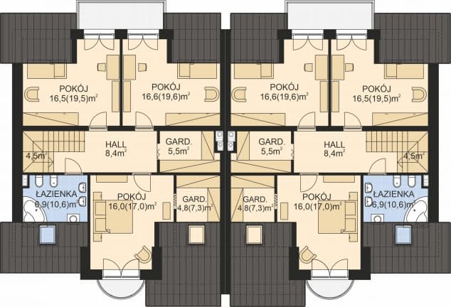 Rzut projektu APS 185 NEW - Poddasze