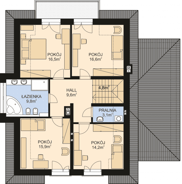 Rzut projektu APS 320 - Piętro