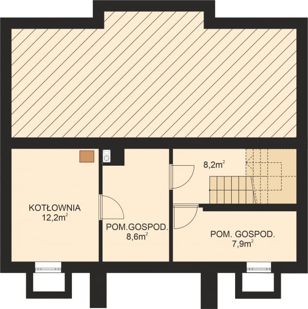 Rzut projektu APS 206 wariant 2 - Piwnica