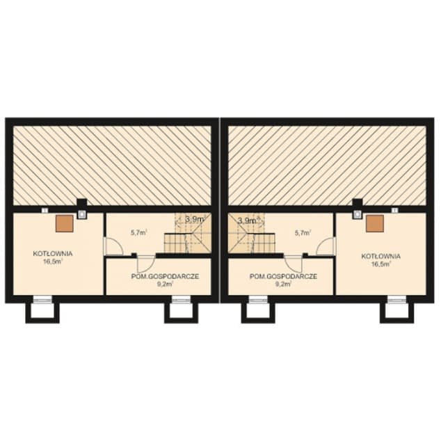 Rzut projektu APS 204 - Piwnica