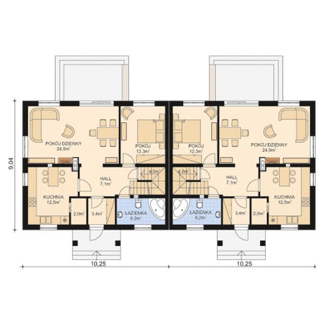 Rzut projektu APS 204 - Parter