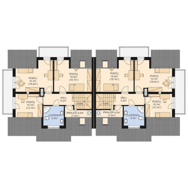Rzut projektu APS 204 - Poddasze