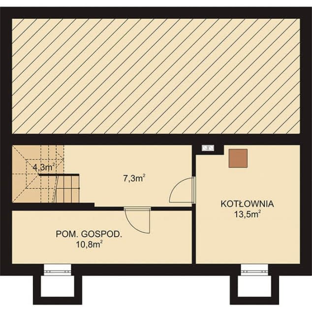 Rzut projektu APS 203 - Piwnica