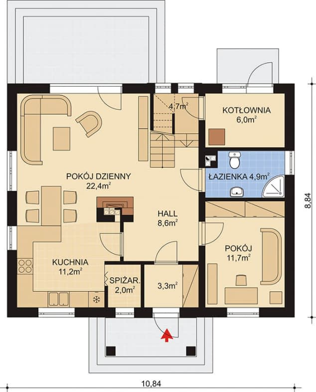 Rzut projektu APS 202 NEW - Parter