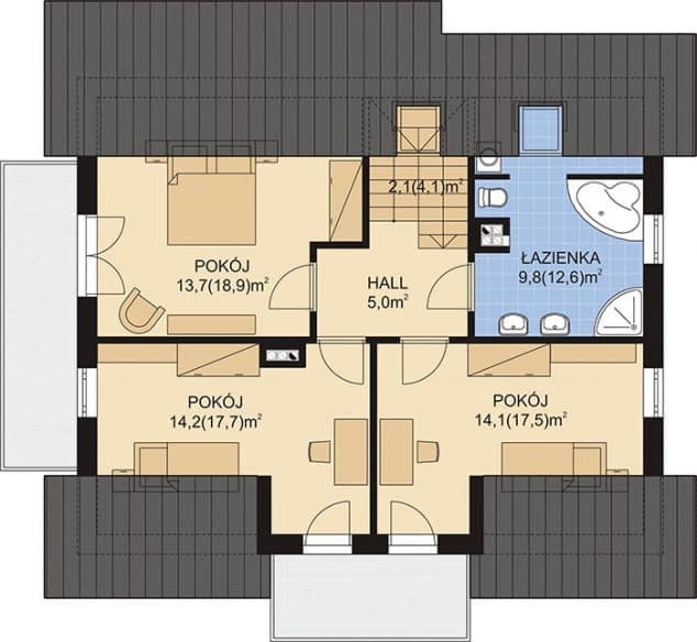 Rzut projektu APS 202 NEW - Poddasze