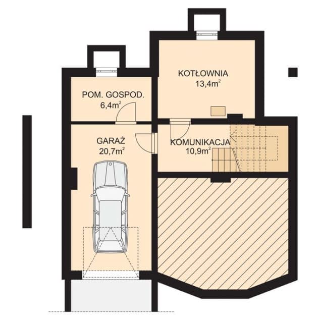 Rzut projektu APS 061 - Piwnica