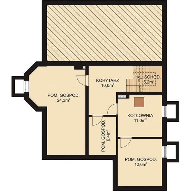 Rzut projektu APS 189 - Piwnica