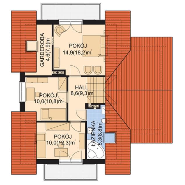 Rzut projektu APS 143 - Poddasze