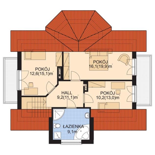Rzut projektu APS 095 - Poddasze