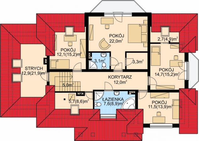 Rzut projektu APS 089 - Poddasze