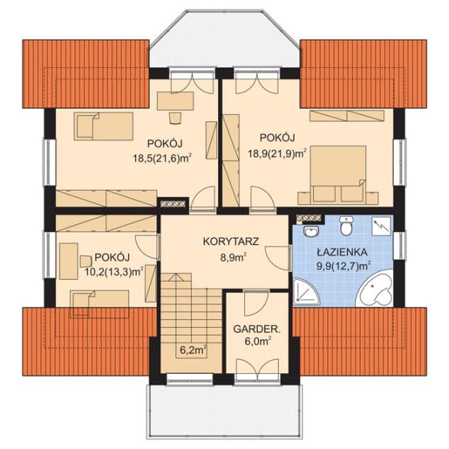 Rzut projektu APS 086 - Poddasze